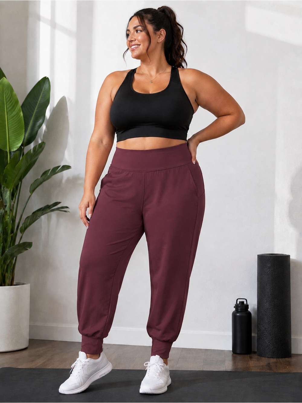 Old Navy Active Burgundy Athletic Joggers XL | High Rise | Pockets
